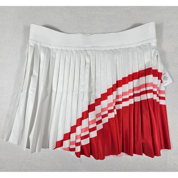 Athleta Pants - Athleta Match Point Pleated Colorblock Skort White Red Pink Stripe 694842 Medium